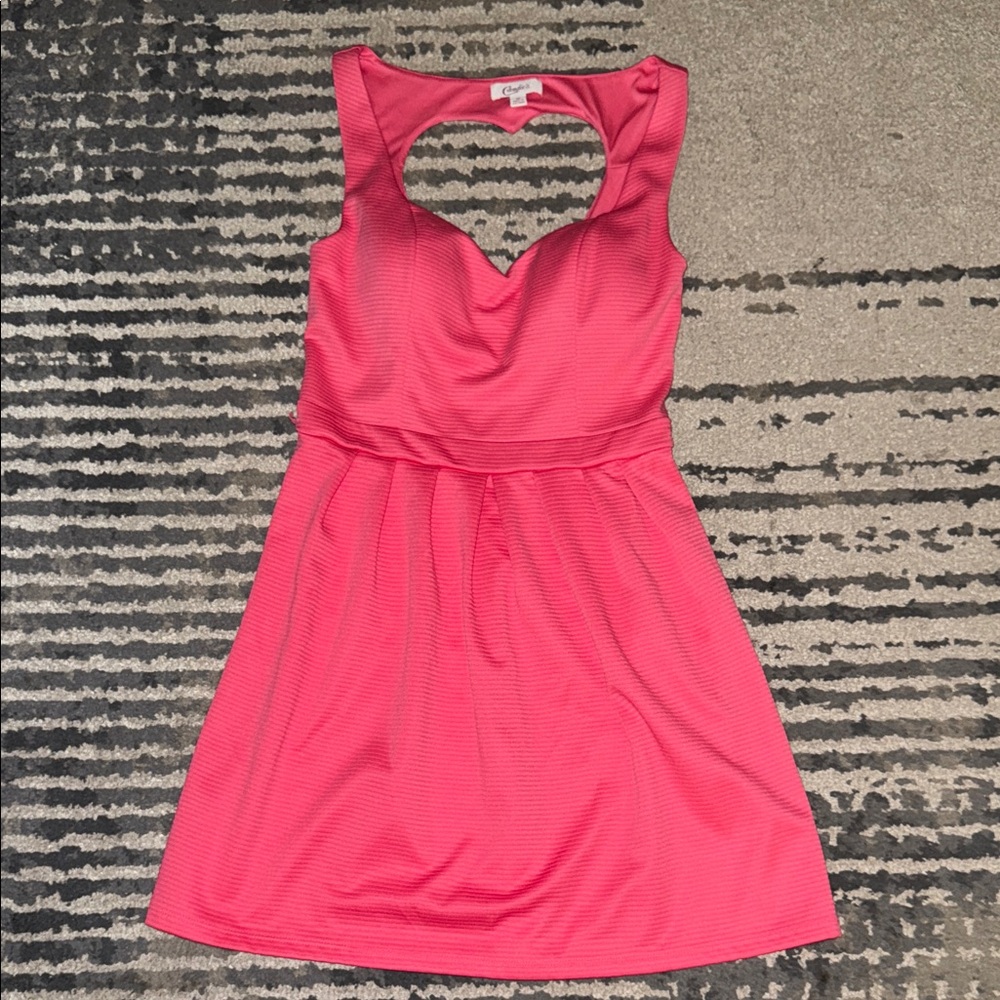 Candie's Hot Pink Heart Backless Dress
